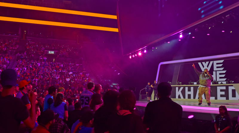 DJ Khaled performing at the Overwatch League finals at the Barclays Center